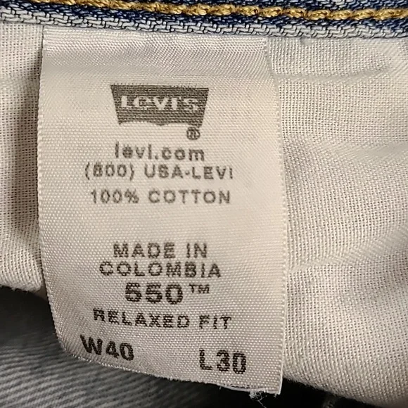 1990s LEVIS 550 MENS 40x27 VINTAGE PRE-OWNED RELAXED FIT DENIM STRIGHT JEANS - Picture 6 of 8